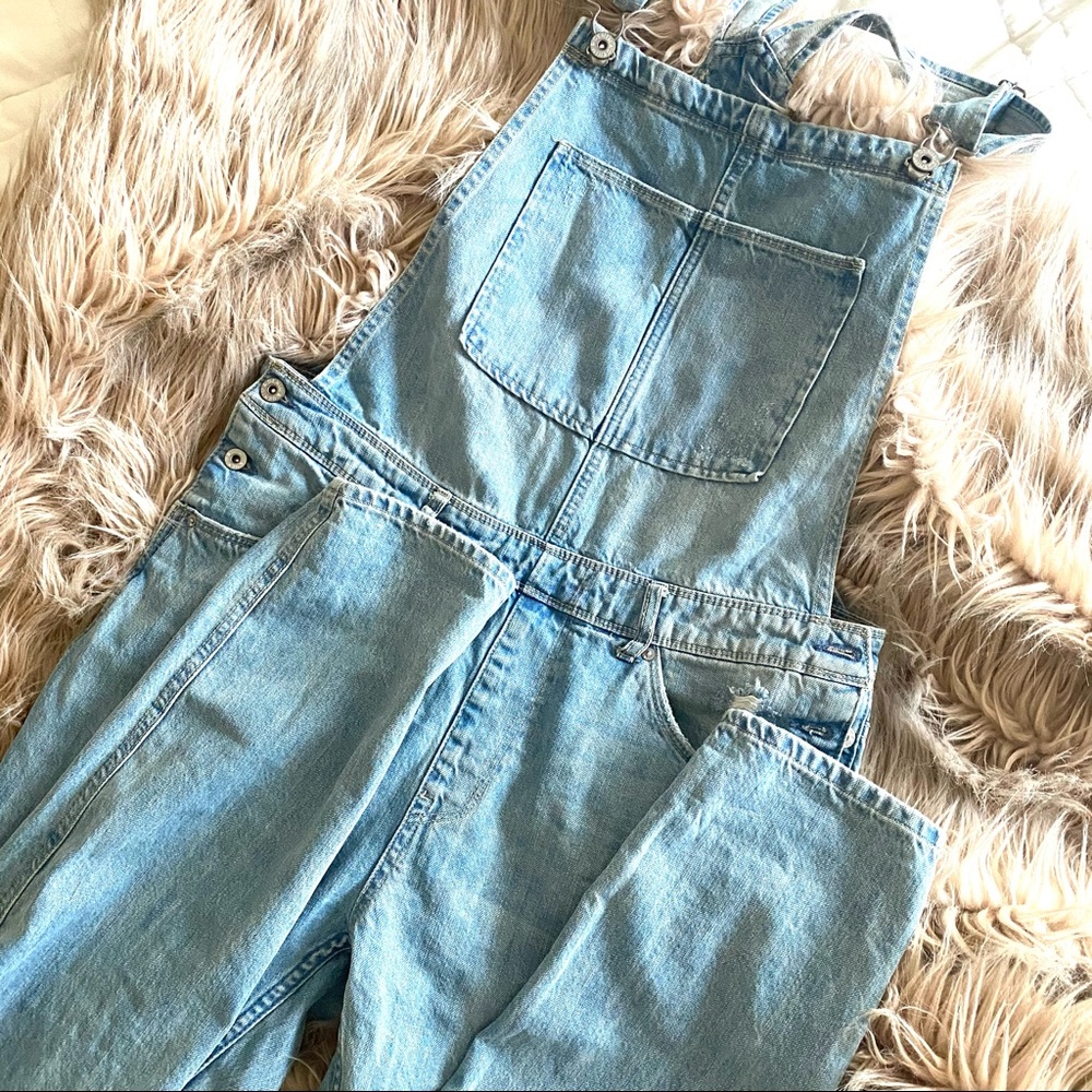 &Denim Boyfriend Style Overalls